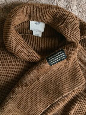 H&M Chestnut Brown Ribbed Turtleneck Sweater